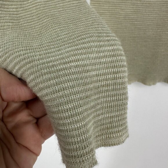 Scanlan Theodore Wool Blend Lightweight Semi Sheer Knit Long Sleeve Top Tan OS - Picture 3 of 10